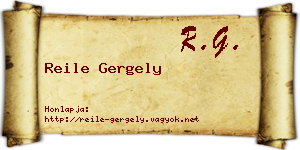 Reile Gergely névjegykártya